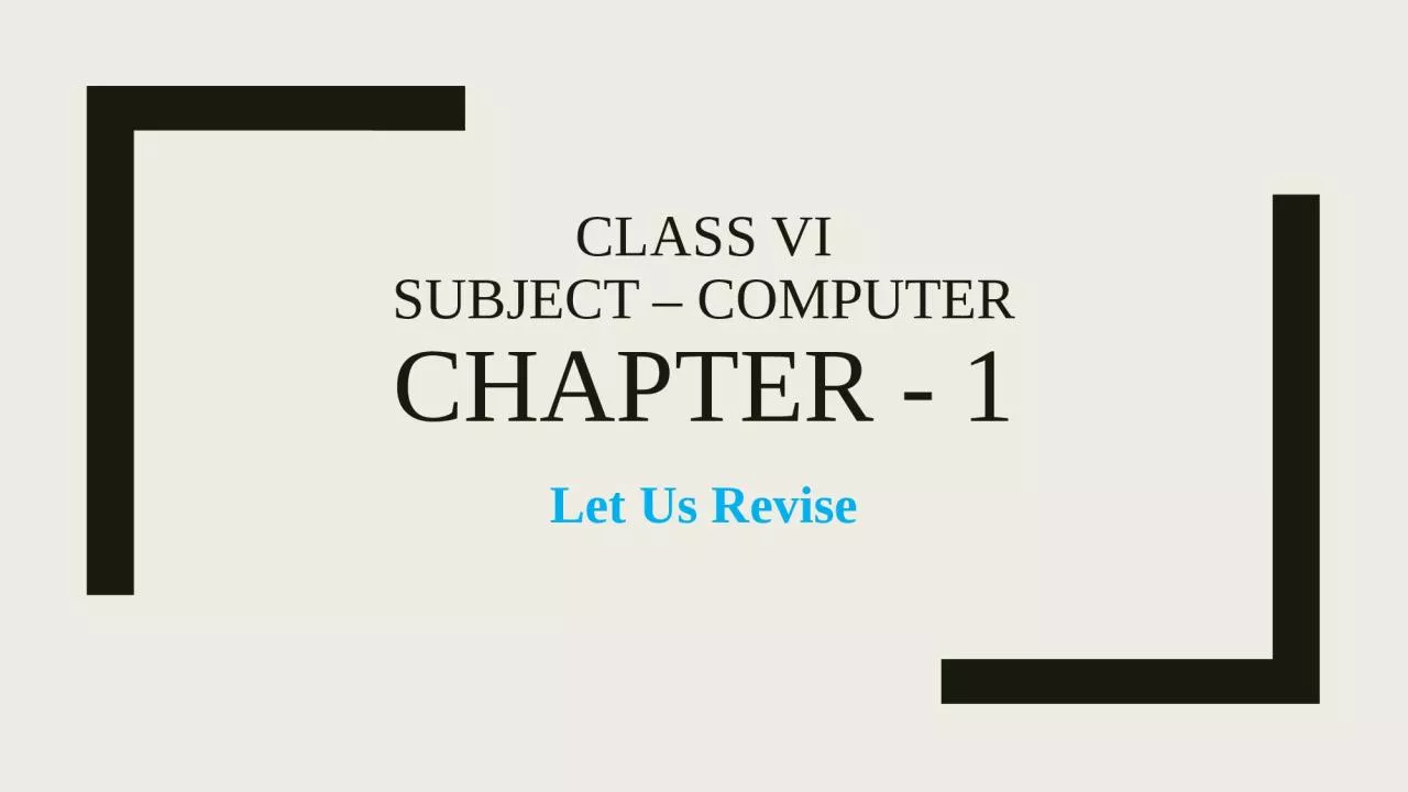 Class vi subject – Computer