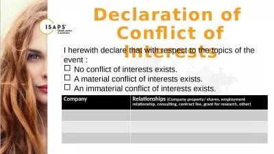 Declaration of  Conflict of Interests