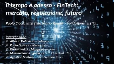 ll   tempo è adesso -  FinTech