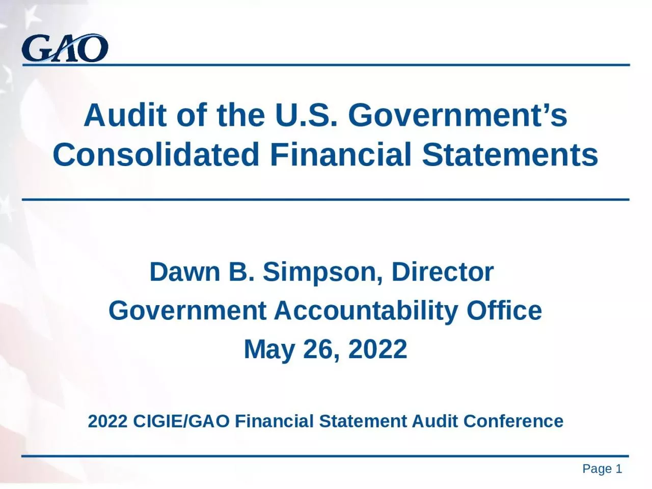 Audit of the U.S .  Government’s