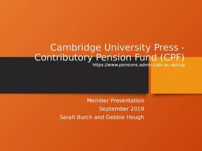 Cambridge University Press - Contributory Pension Fund (CPF)