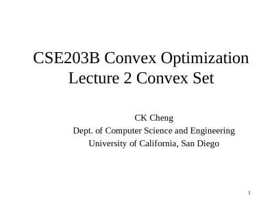 1 CSE203B Convex Optimization