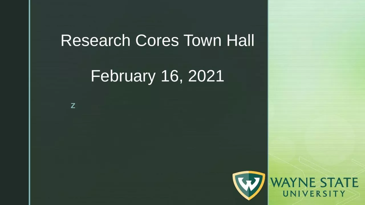 Research Cores Town Hall