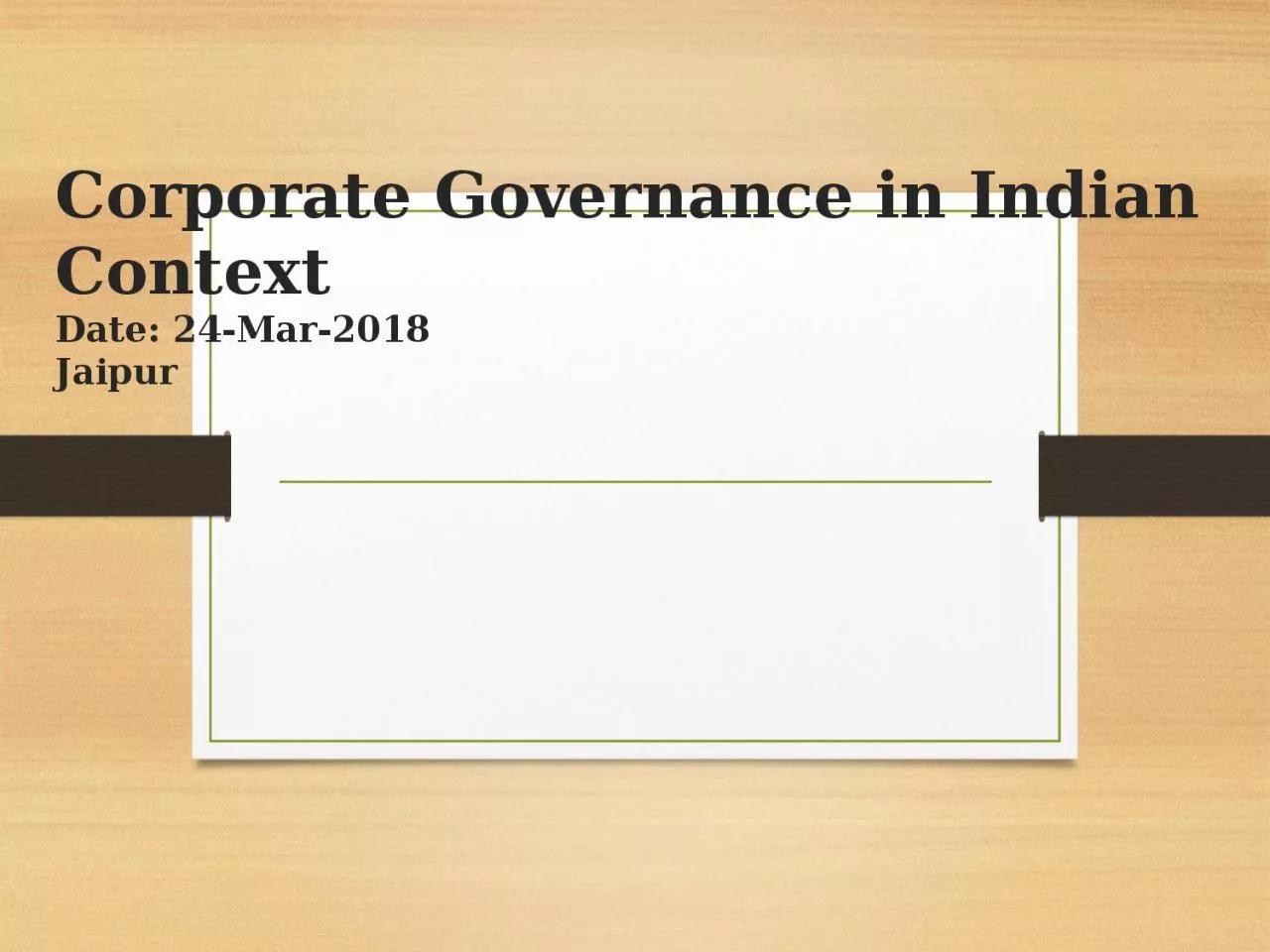 Corporate Governance in Indian Context