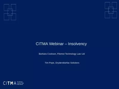 CITMA Webinar – Insolvency