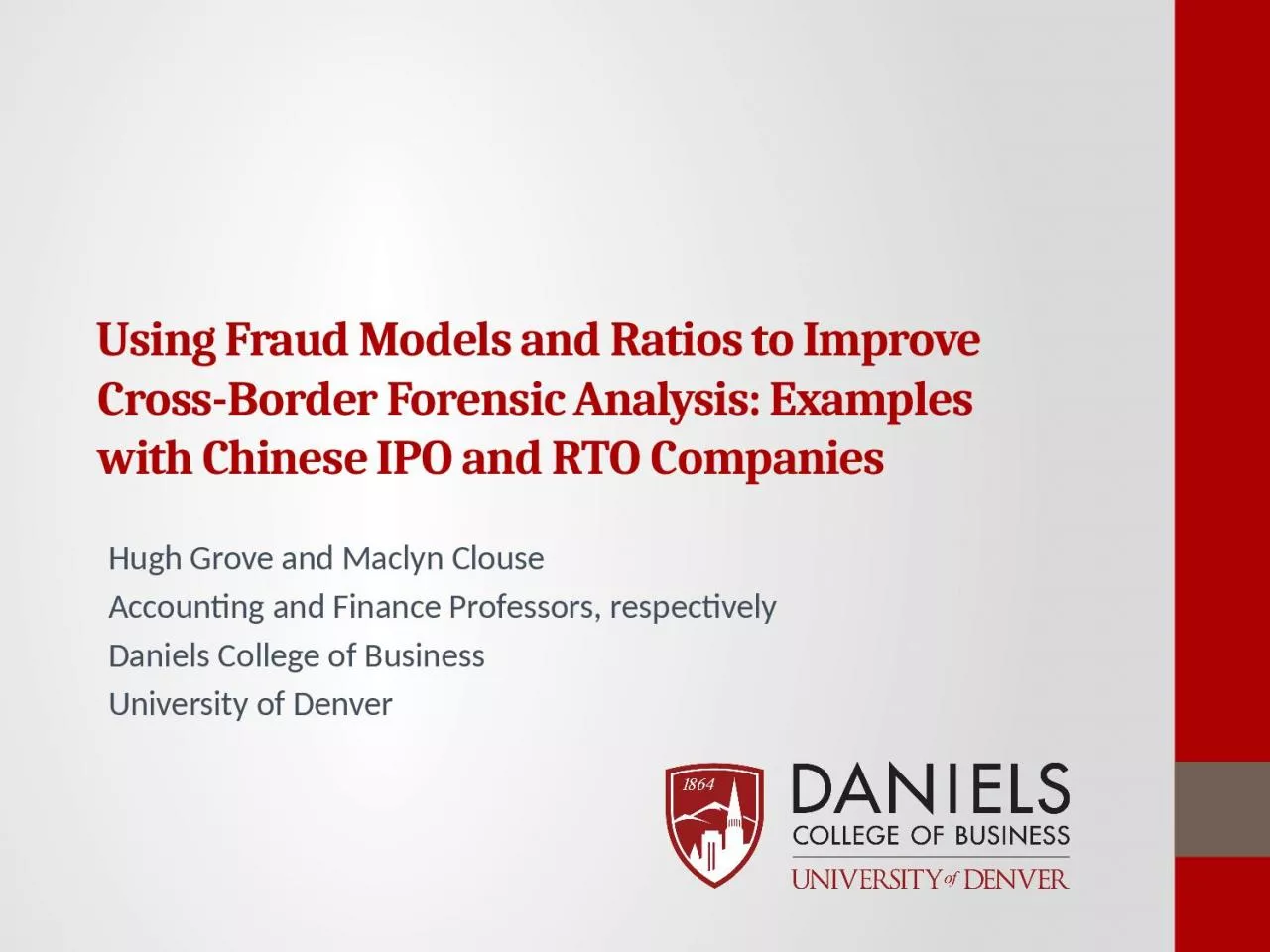 Using Fraud Models and Ratios to Improve Cross-Border Forensic Analysis: Examples with