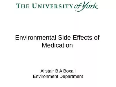 Environmental Side Effects of Medication