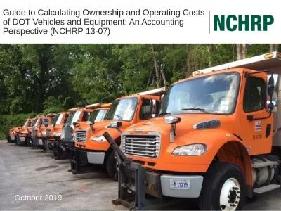 Guide to Calculating Ownership and Operating Costs of DOT Vehicles and Equipment: An