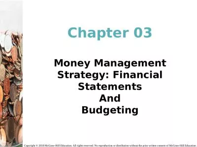Chapter 03 Money Management Strategy: Financial Statements