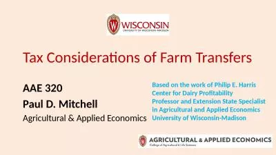 Tax Considerations of Farm Transfers