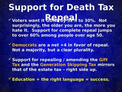 Support for Death Tax Repeal