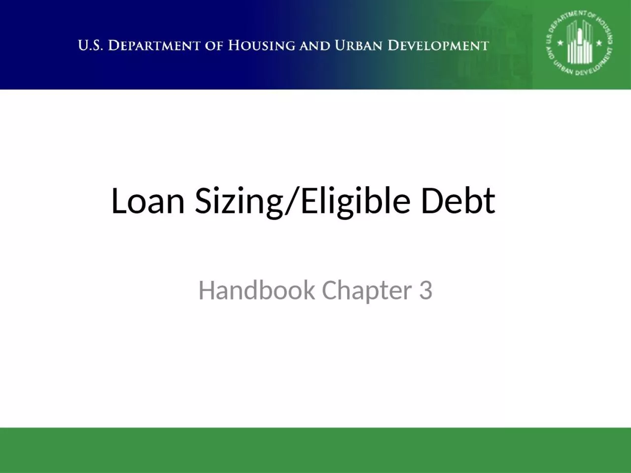 PPT-Loan Sizing/Eligible Debt