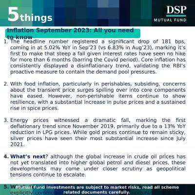 5 things   The headline number registered a significant drop of 181 bps, coming in at