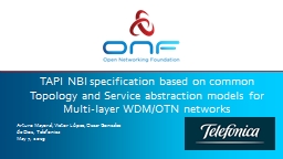 TAPI NBI specification based on common Topology and Service abstraction models for Multi-layer
