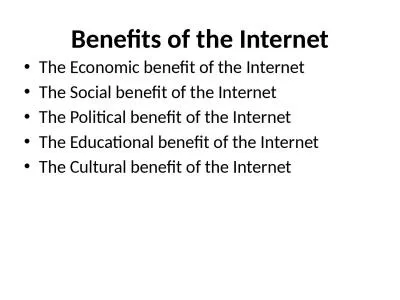 Benefits of the Internet