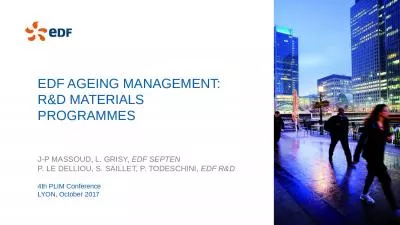 EDF  AGEING MANAGEMENT: R&D Materials