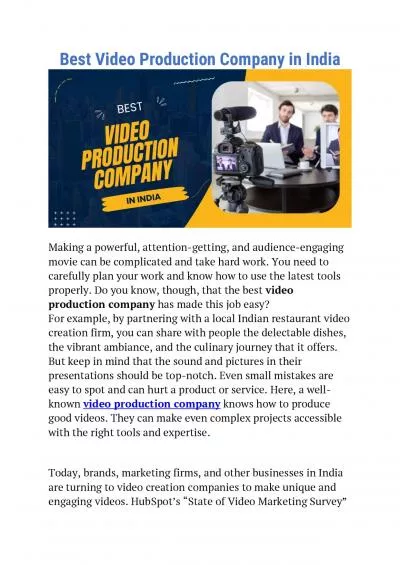 Best Video Production Company in India