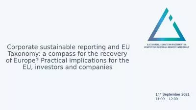 Corporate sustainable reporting and EU Taxonomy: a compass for the recovery of Europe?