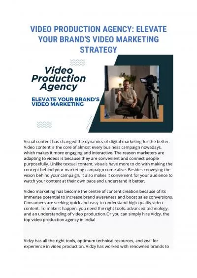 Video Production Agency Elevate Your Brand\'s Video Marketing Strategy