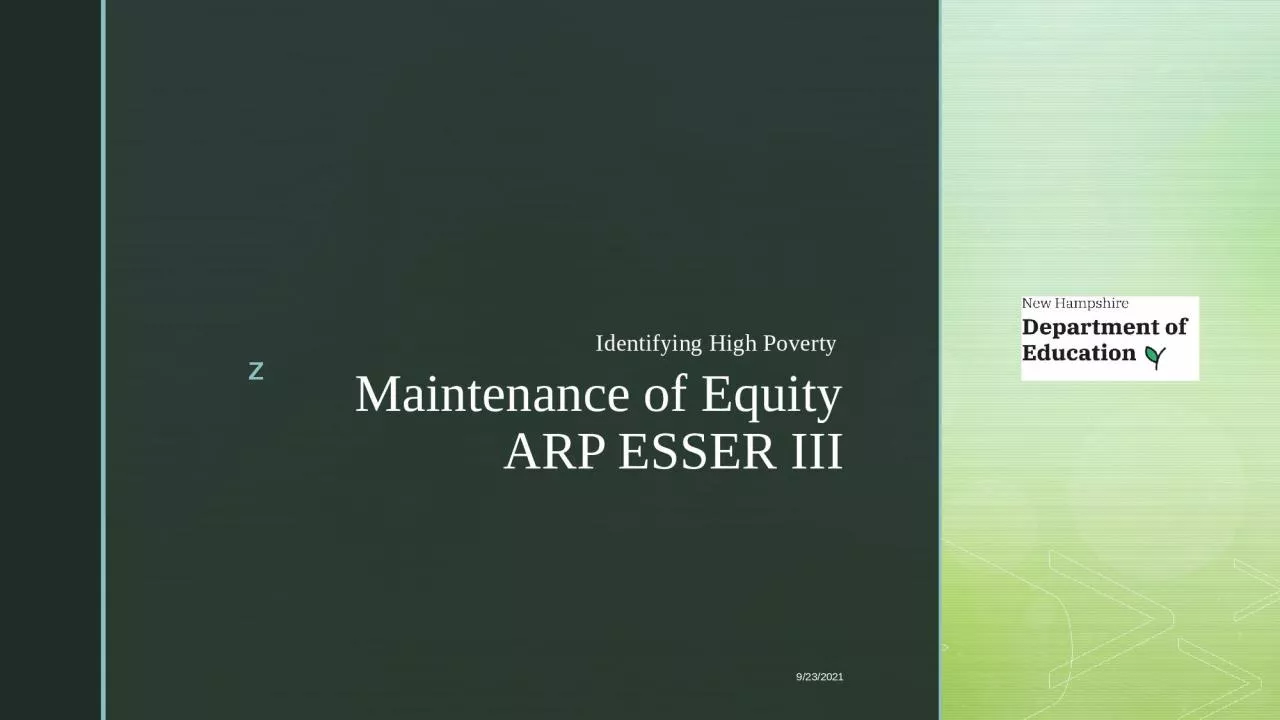 PPT-Maintenance of Equity ARP ESSER III