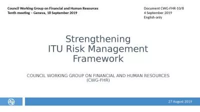 Strengthening ITU Risk Management Framework