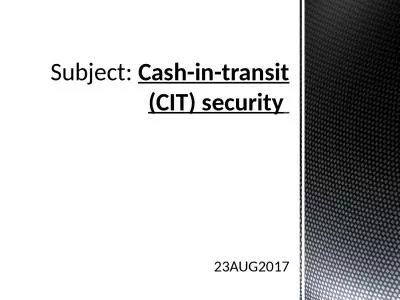 Subject :   Cash-in-transit