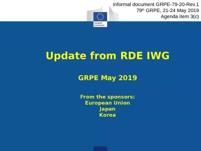 Update from RDE IWG GRPE May 2019