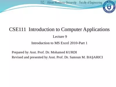 CSE111  Introduction to Computer Applications