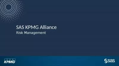 SAS KPMG Alliance  Risk Management