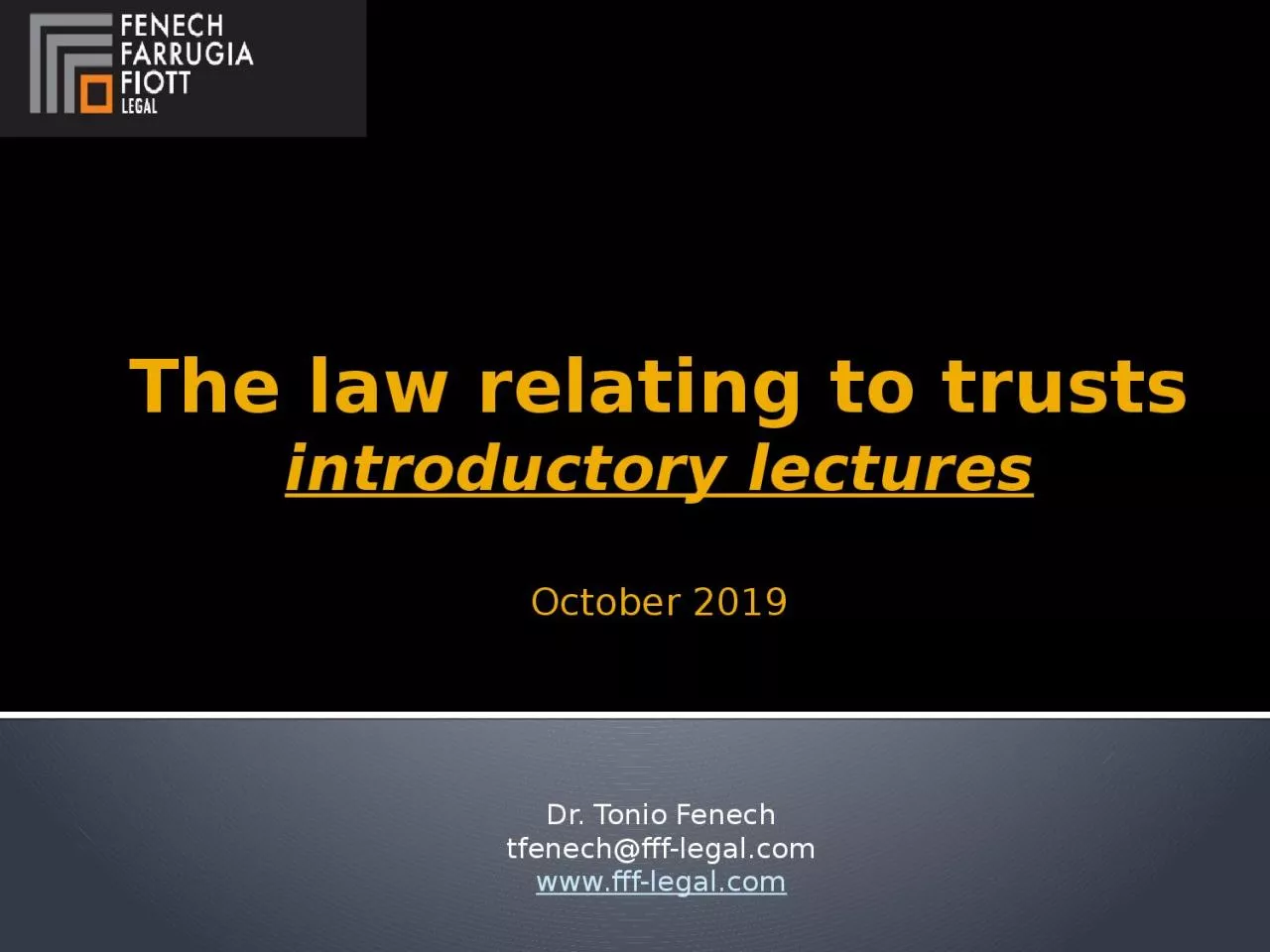 The law relating to trusts
