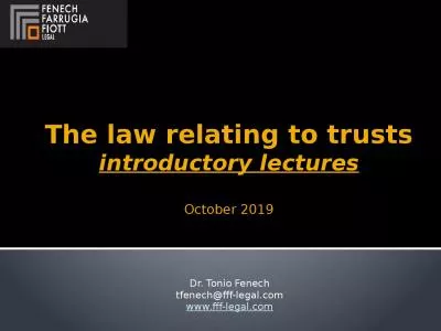 The law relating to trusts