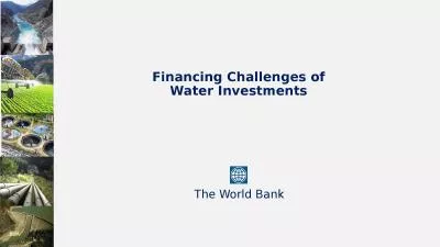 Financing Challenges of Water Investments