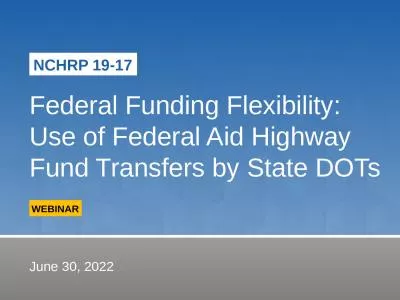 Federal Funding Flexibility: