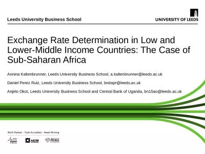 Exchange Rate Determination in Low and Lower-Middle Income Countries: The Case of Sub-Saharan