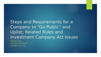 Steps and Requirements for a Company to “Go Public” and