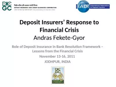 Deposit   Insurers ’  Response