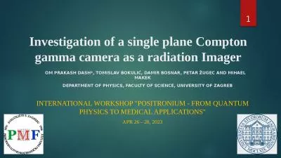 Investigation of a single plane Compton gamma camera as a radiation Imager