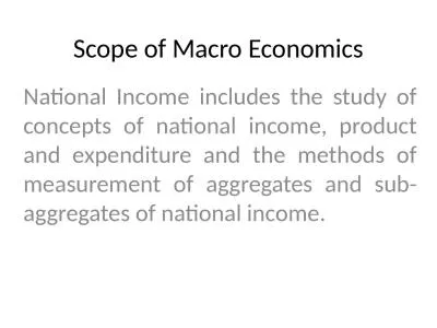 Scope of Macro Economics