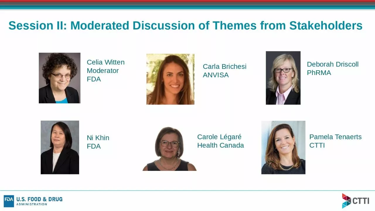 PPT-Session II: Moderated Discussion of Themes from Stakeholders