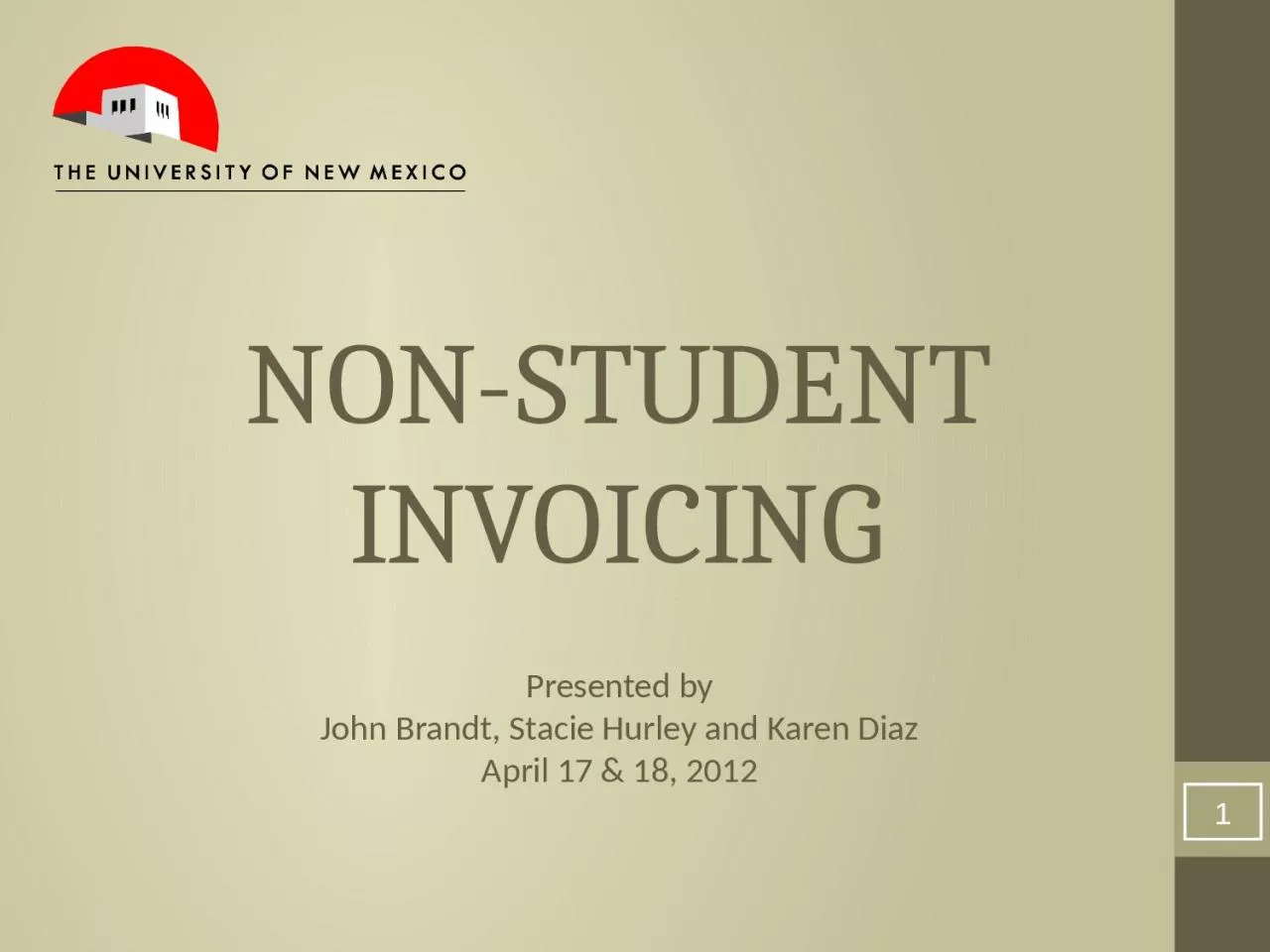 PPT-Non-Student Invoicing Presented by