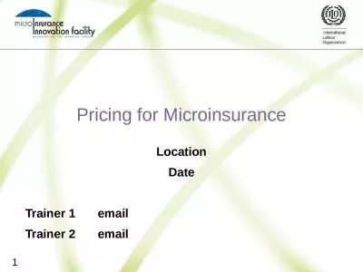 Pricing for Microinsurance