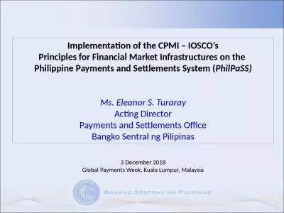 Implementation of the CPMI – IOSCO’s