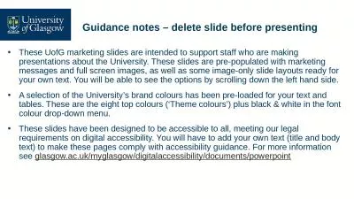 Guidance  notes  – delete slide before presenting