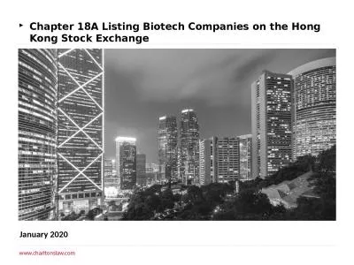Chapter  18A Listing  Biotech Companies