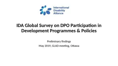 IDA Global Survey on DPO Participation in Development Programmes & Policies