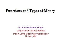 Functions and Types of Money