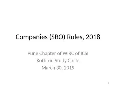 Companies (SBO) Rules, 2018