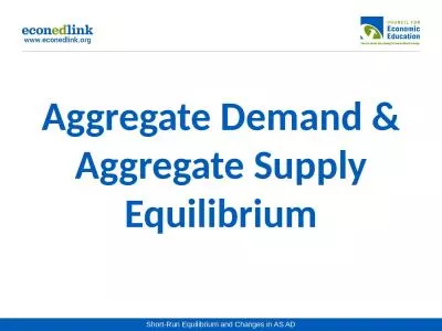 Aggregate Demand & Aggregate Supply Equilibrium