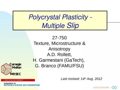1 Polycrystal Plasticity -