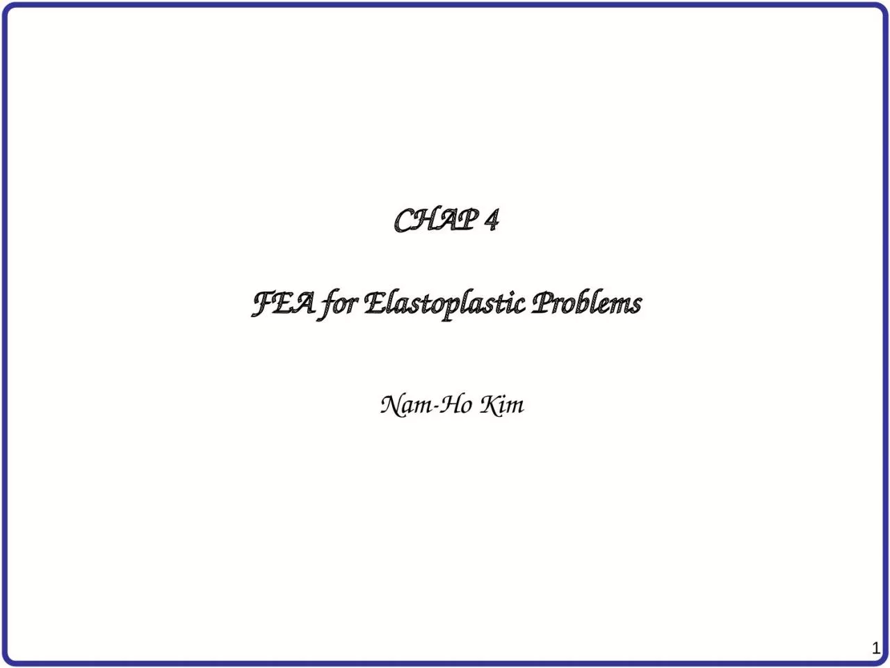 PPT-CHAP 4 FEA for Elastoplastic